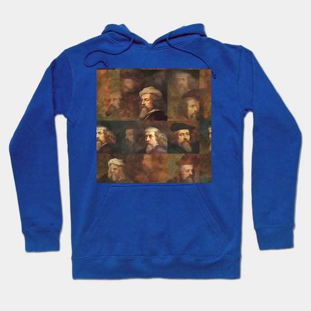 Rembrandt Paintings Mashup Hoodie by Grassroots Green